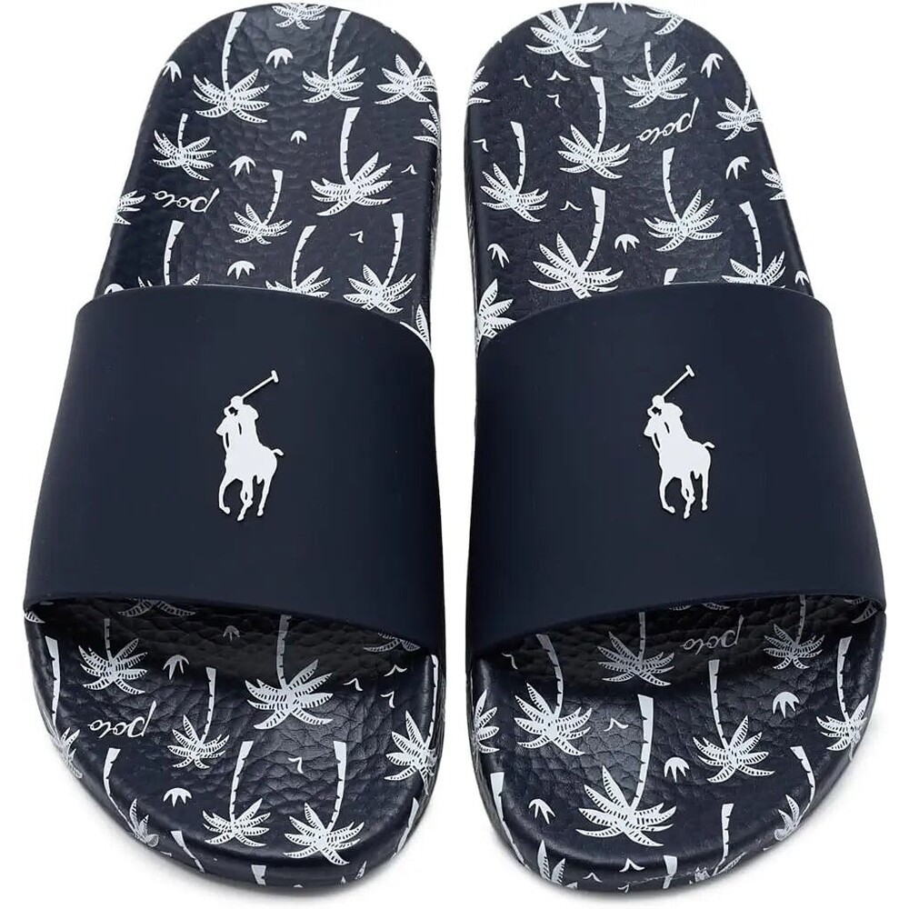Polo Ralph Lauren Floral-Print Slides Navy Palm Men's Size 14